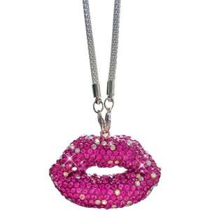 Lip Crystal Car Rear View Glass Ornament Stylish Hanging Pendant Auto Ornament